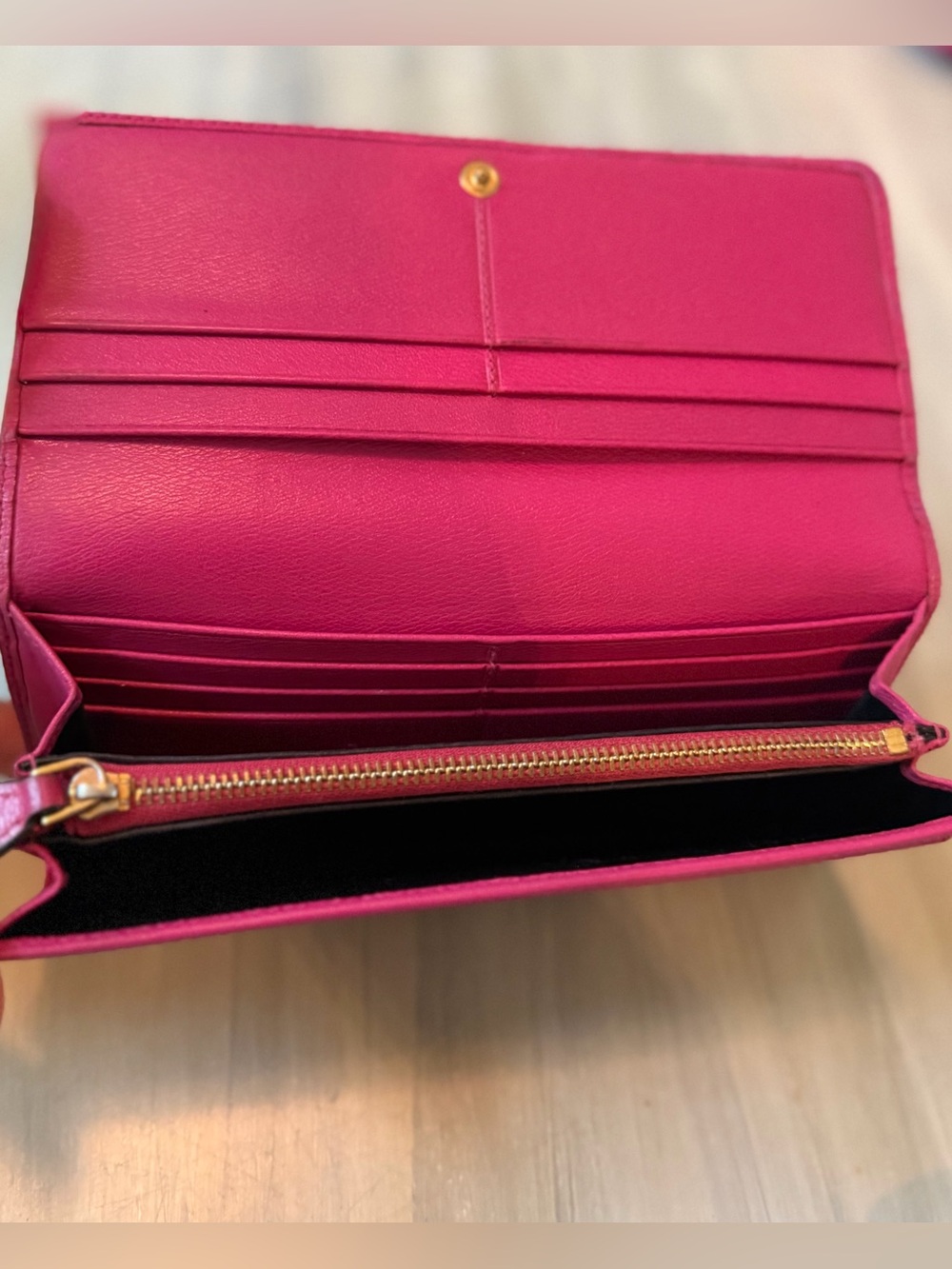Loewe Anagram Leather Continental Flap Long Wallet Fuchsia - Picture 14 of 16